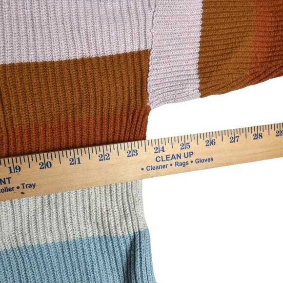 Madewell Sweater Womens XL Striped Sherbert Cotton Blend Preppy Cozy Beachy - Picture 6 of 7
